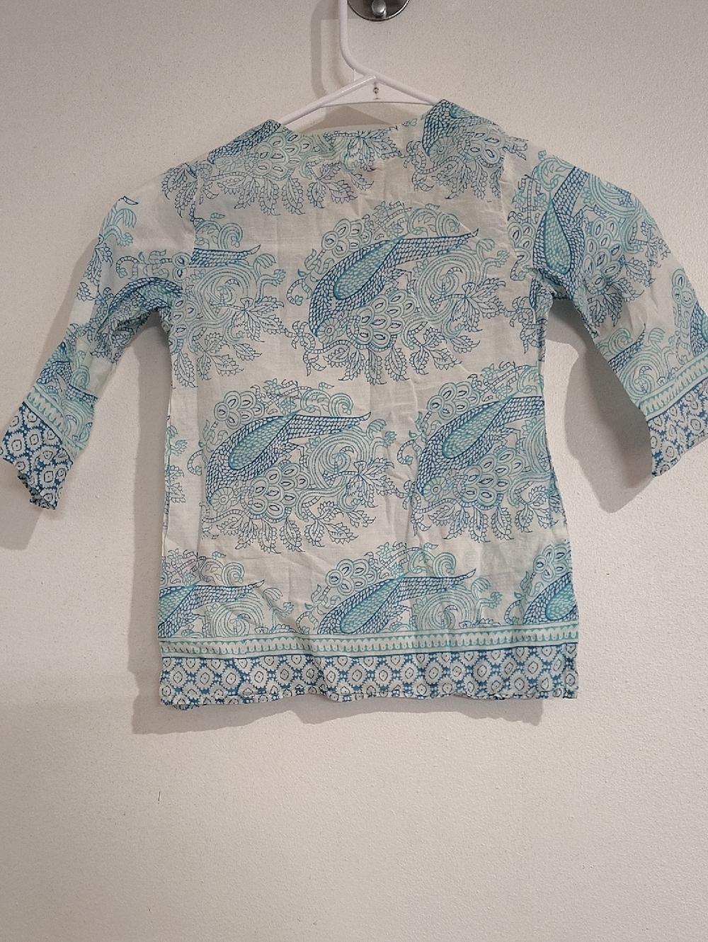Calypso St. Barth Girls White & Blue Paisley Tunic - Picture 7 of 7